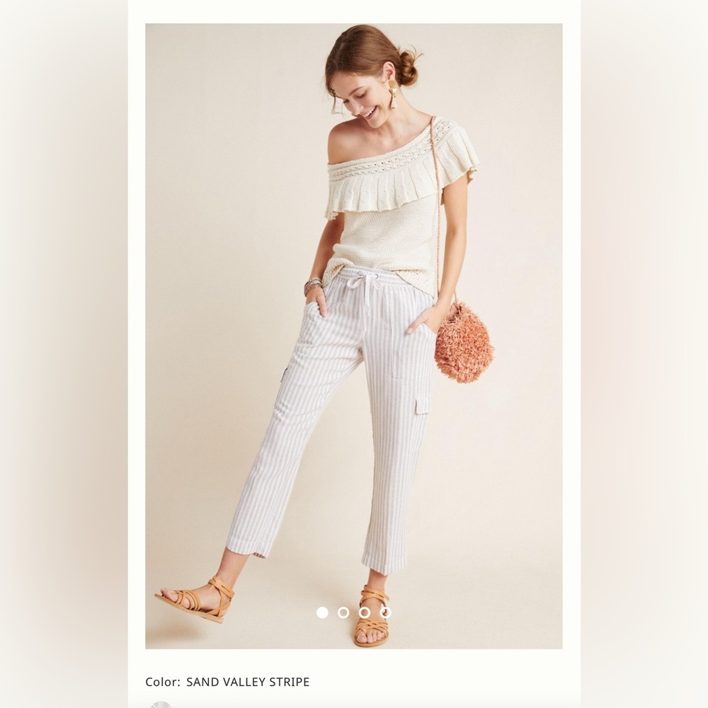 SANCTUARY ANTHROPLOGIE DISCOVER LINEN CARGO PANTS G28